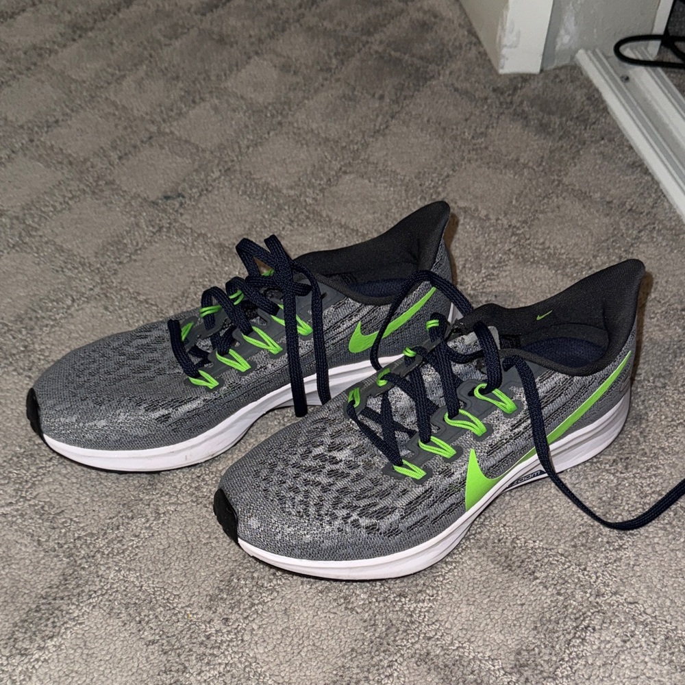 Nike Gray and Lime Athletic Sneakers - Picture 2 of 4